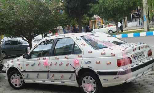 ماشین عروس عجیب-گل آرایی ماشین عروس